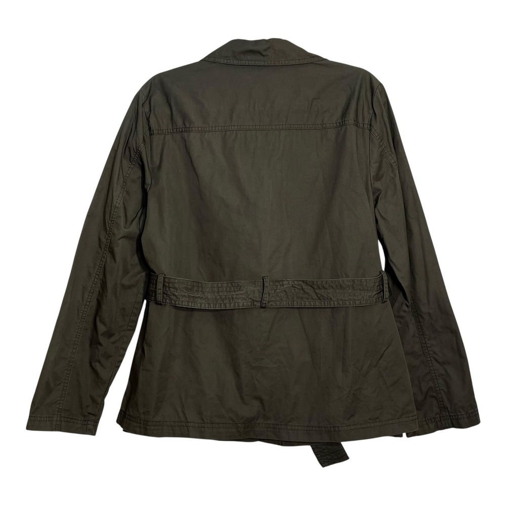 Cato Est. 1946 Women Large Olive Green Cotton Belted Utility Jacket Button Front - Picture 2 of 8